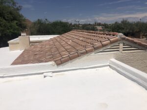 tile + flat roof